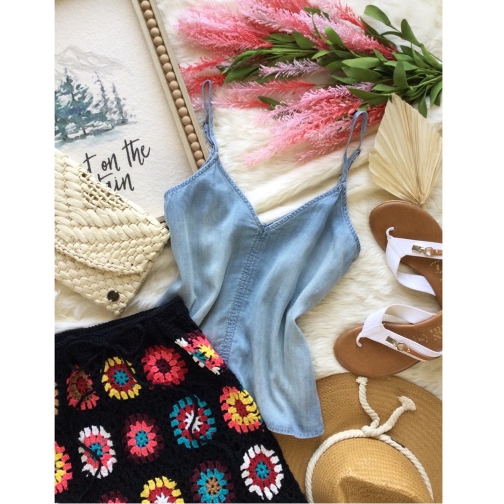 XS/S Urban Outfitters Cornflower Tencel Denim Cami Top Western Boho